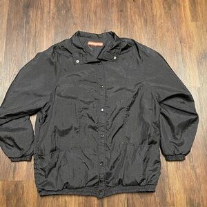 Vintage Tudor Court by Haband Black Button-Up Windbreaker Jacket